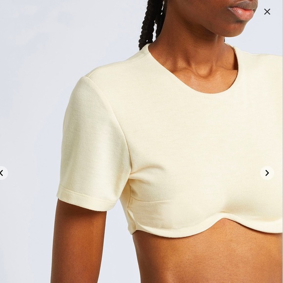 8 Clothing cream cropped top w/ underwire - Picture 3 of 6